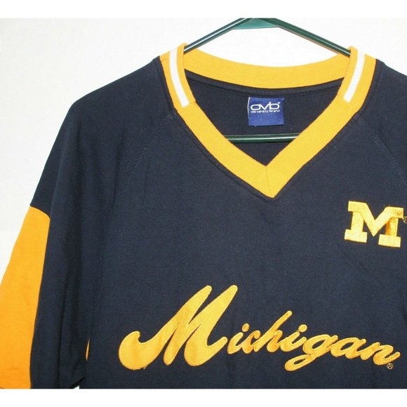 OBV Michigan Blue V Neck Shirt SZ LG NWT - Picture 2 of 2